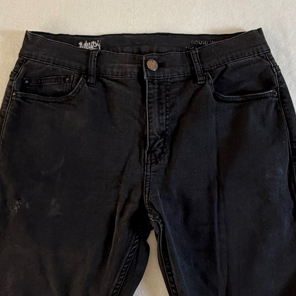 Mugsy Jeans Squid Inks Mens 32x32 Slim Fit Stretch Denim Black Wash